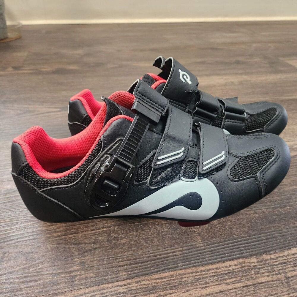 Peloton Cycling Shoes Size 39 EU Womens w/ Cleats PL-SH-02 Black Red Indoor Bike